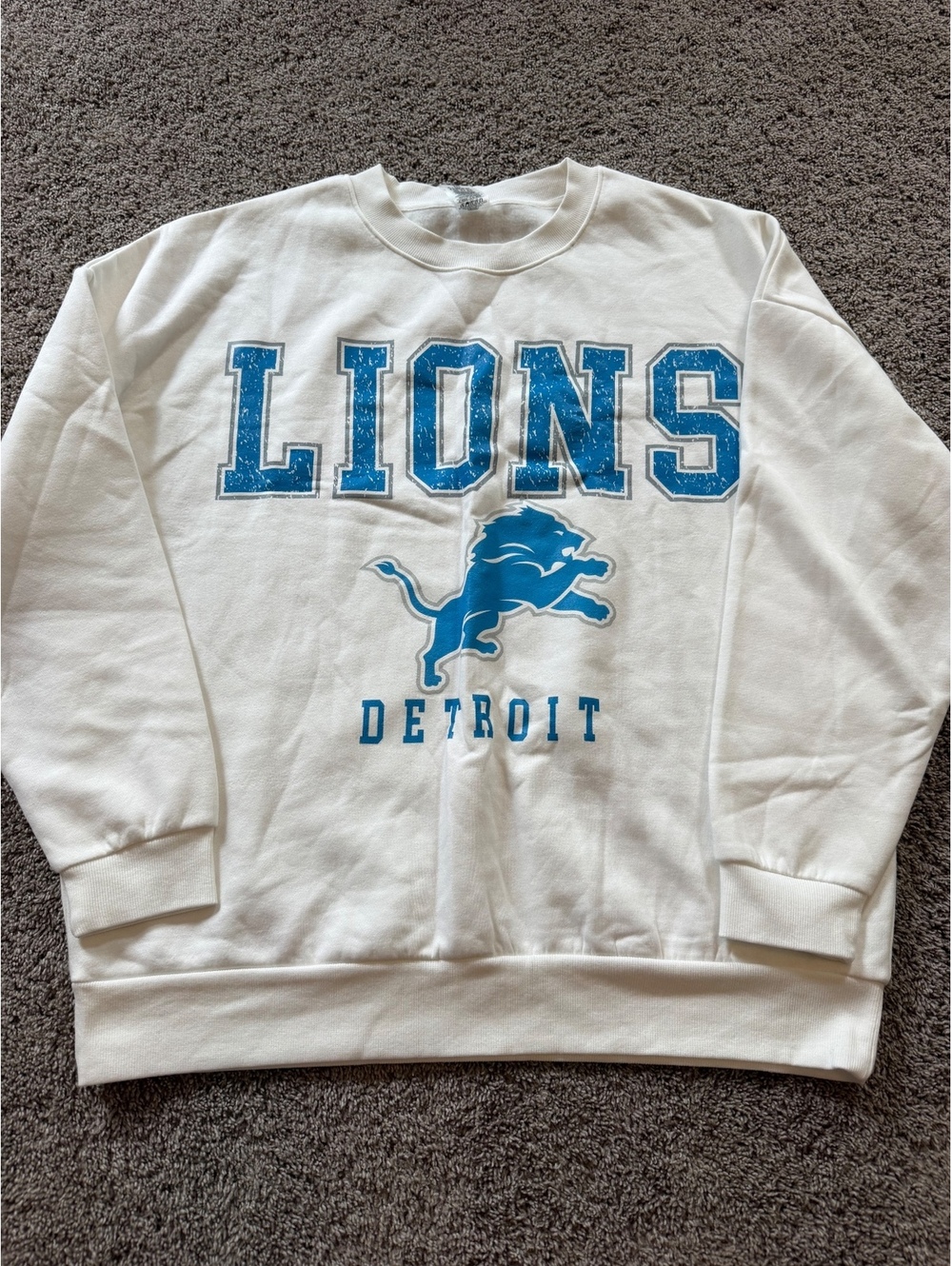 Gameday Couture Detroit Lions White Crewneck Sweatshirt